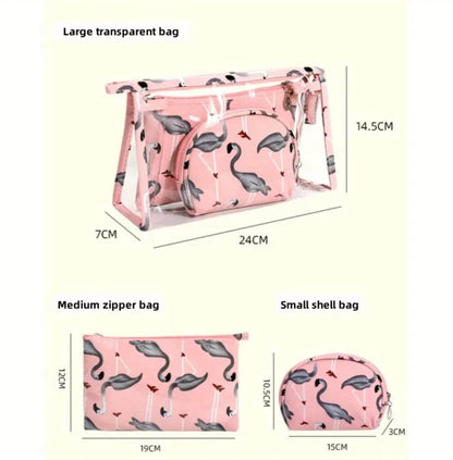3 pcs women's waterproof cosmetic bag set / toiletry storage bags/ pouches