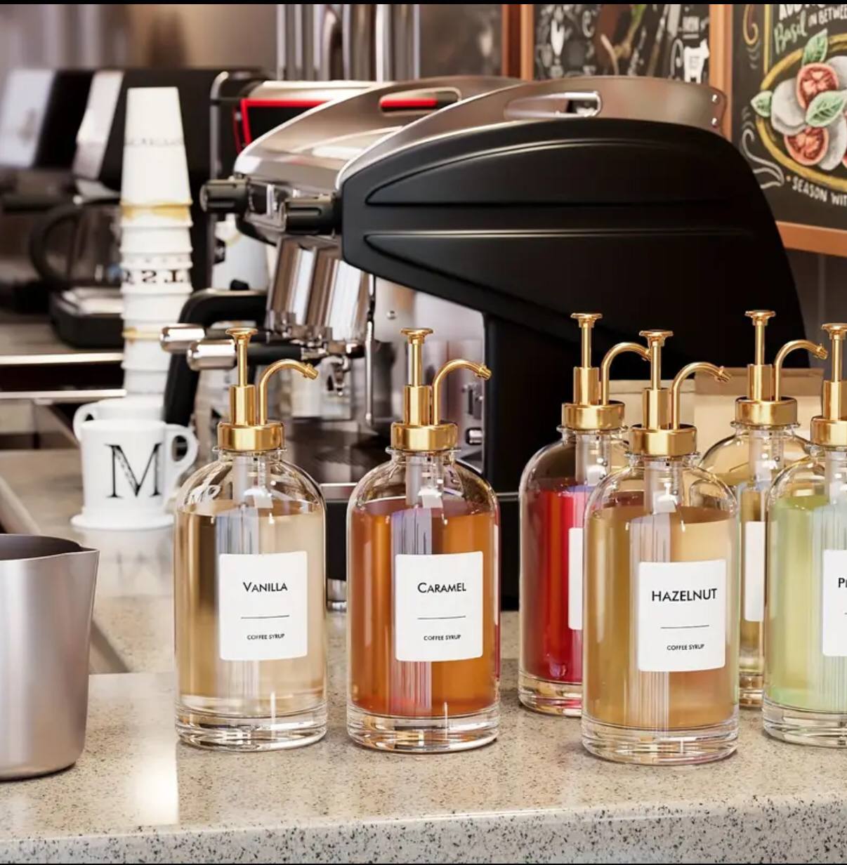 2 pc set coffee syrup dispenser