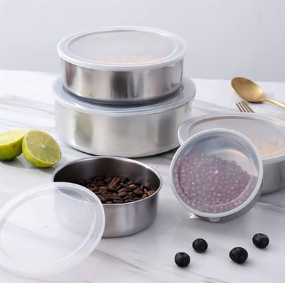 5pcs Modern Stainless Steel Fresh Box Containers