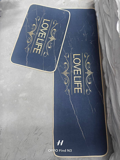 2pcs Rubber Binded kitchen mats