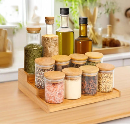 3 Tier Bamboo Spice Rack Organizer