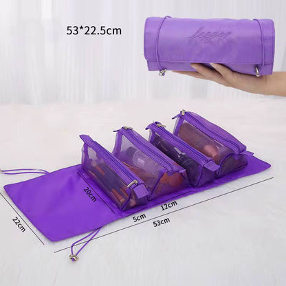 4 In1 Cosmetic Bag Nylon Mesh Detachable Makeup Bag