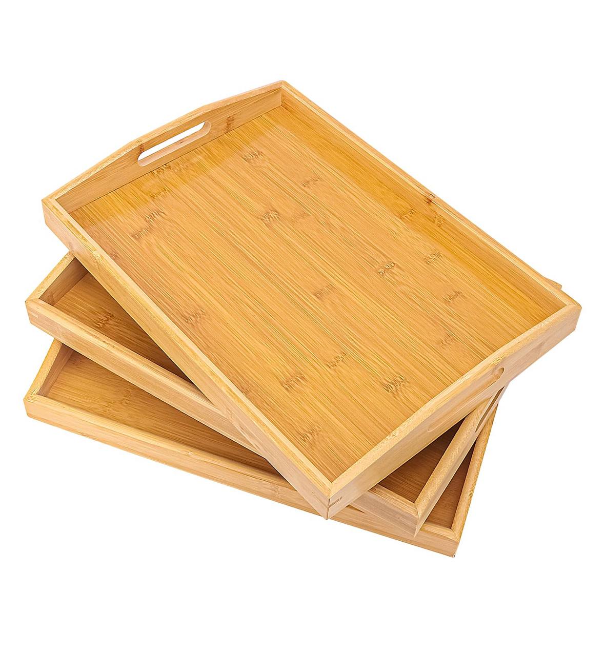 3pcs Multi-functional Bamboo Food storage Trays