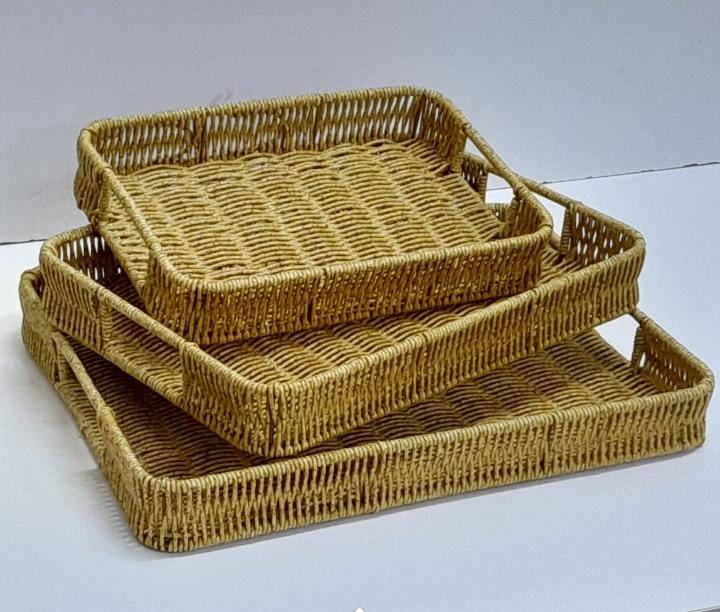 3 In 1 handmade Rattan Deco style and trays
