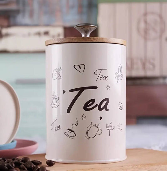 3pc Alloy  Canister Set with Bamboo Lid