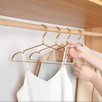 5pcs Aluminum Alloy Gold Clothing Hanger
