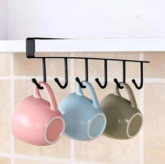 Under the shelf (multi~purpose) hooks 6 slot Metallic