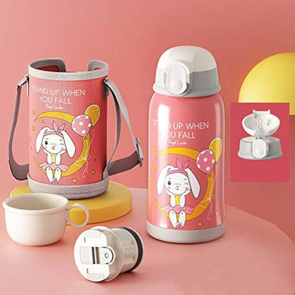 500ml kids flasks with carrier holder/bag cartoon design
