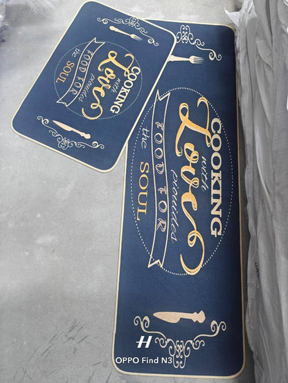 2pcs Rubber Binded kitchen mats