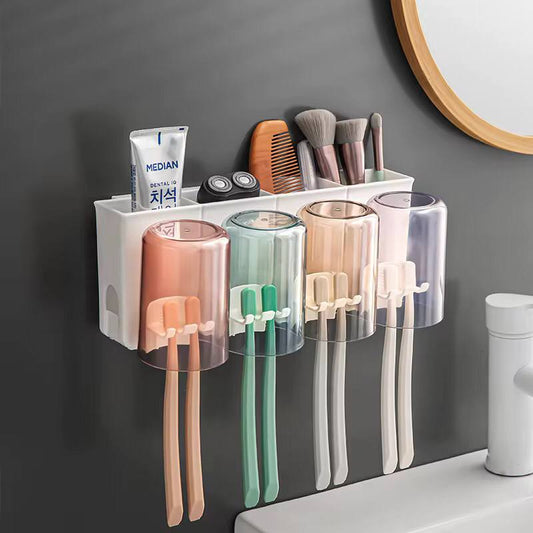 Wall mounted tooth brush holder