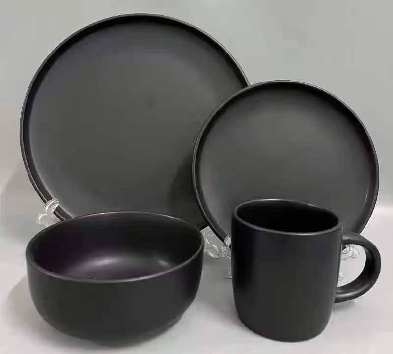 24pc black dinner set