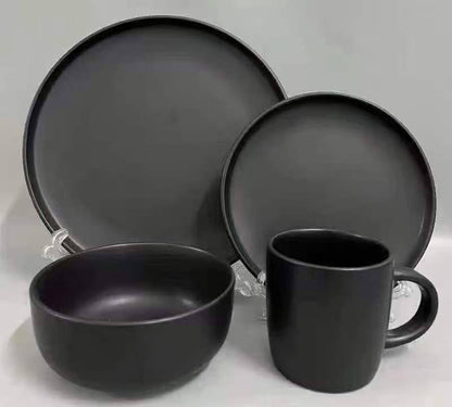 24pc black dinner set