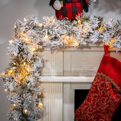 2.5M Christmas Snow Flocked Garland