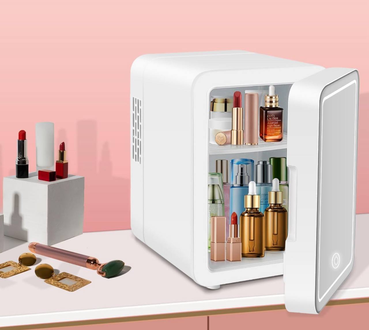 4L Portable cosmetic fridge with mirror and duo power option