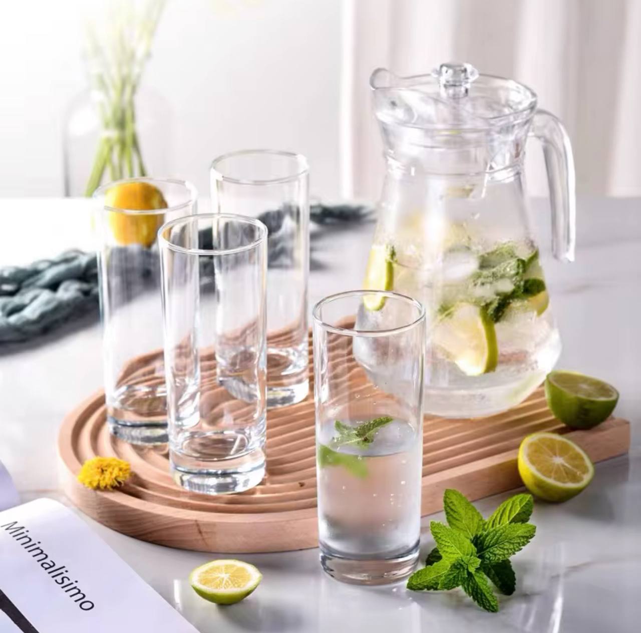 7pc drinkware set/1.2lt jug/6glasses