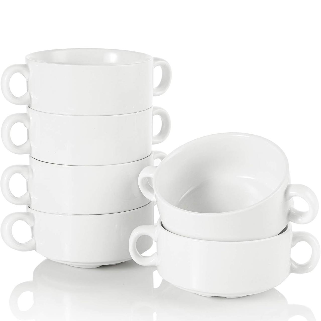 6pc Soup Bowl With 2 Handle