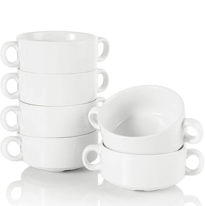 6pc Soup Bowl With 2 Handle
