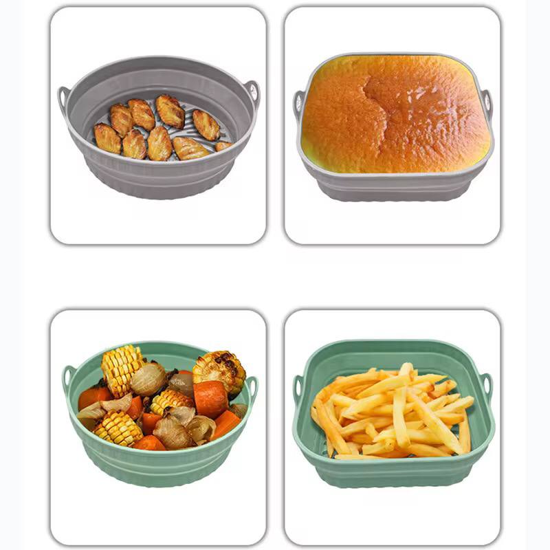 Air Fryer Silicone Pot Round /Square Baking Tray Silicone Mat Modern Simple Style Non-patented Product