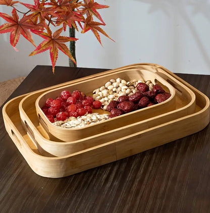 3 piece bamboo/wooden  tray set