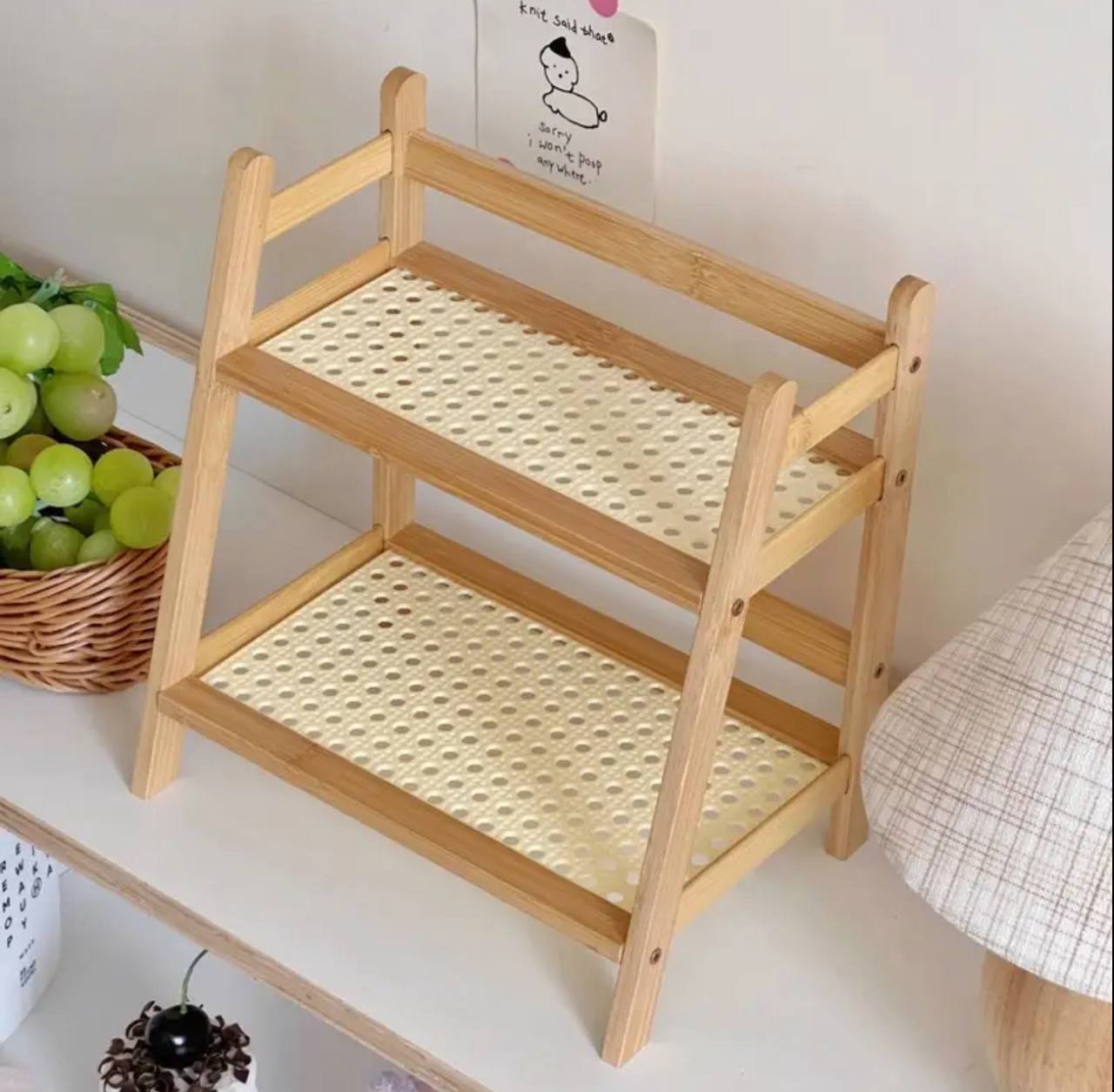 Wooden Storage Shelf 2-Tiers