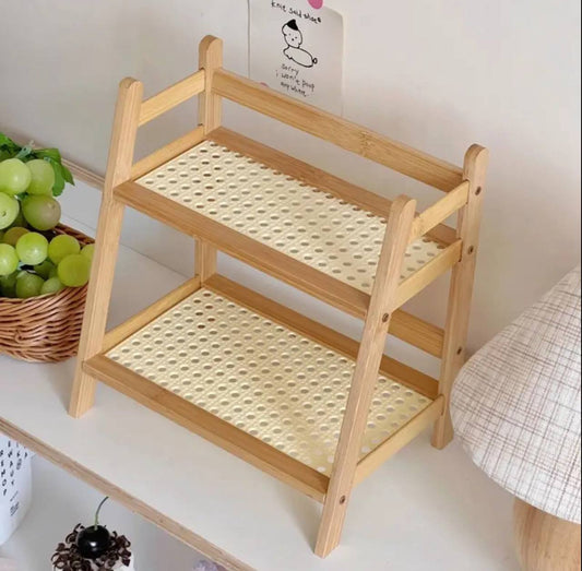 Wooden Storage Shelf 2-Tiers