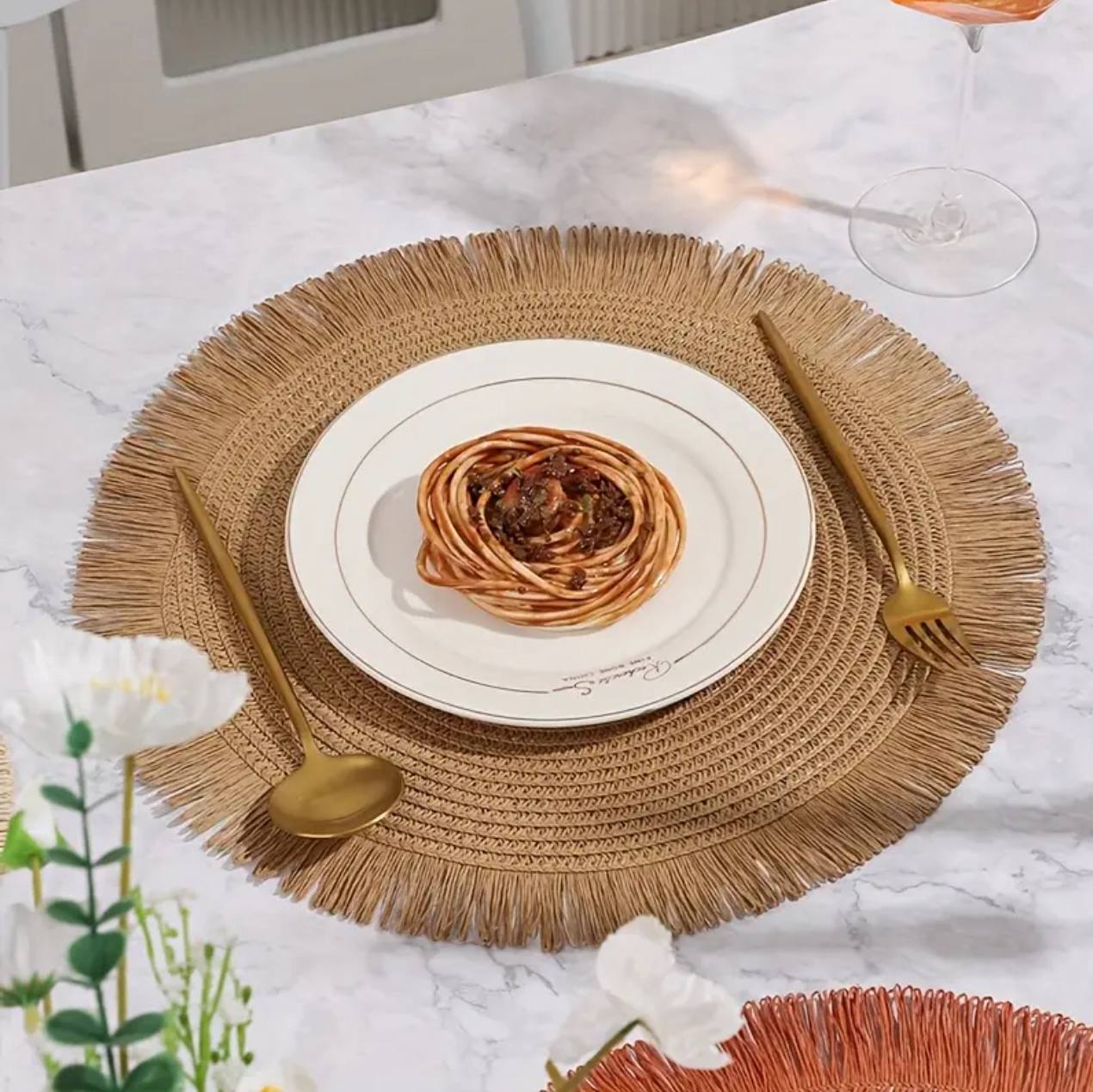 6PCS Round Jute Table Mat