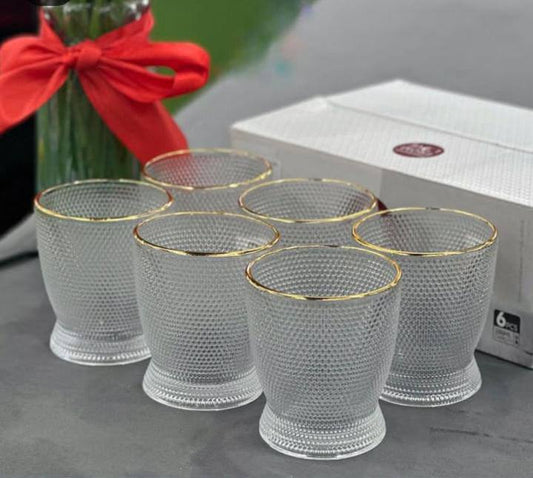 270ml whiskey glasses with gold rim