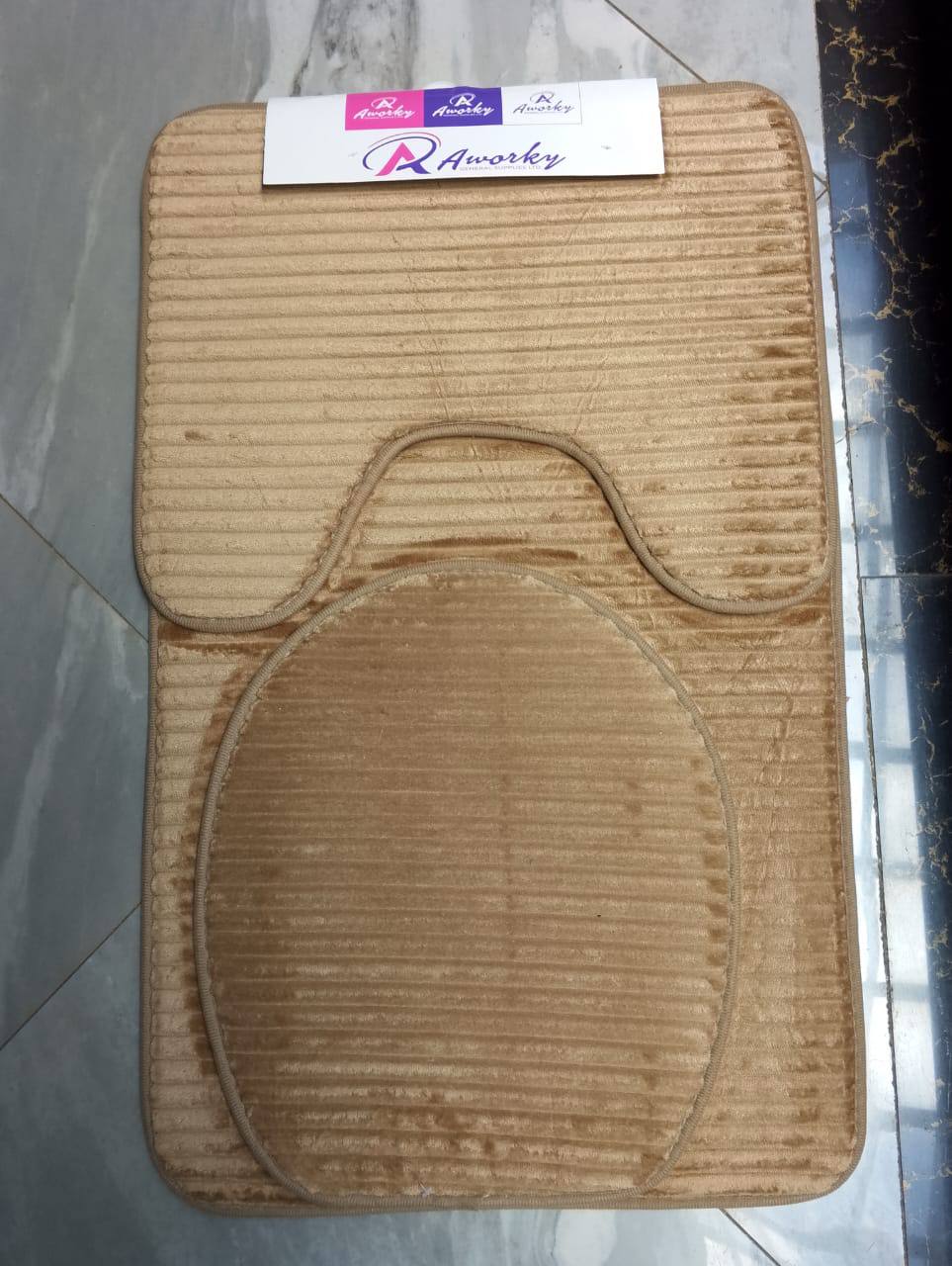 3 Piece Toilet Mat Set