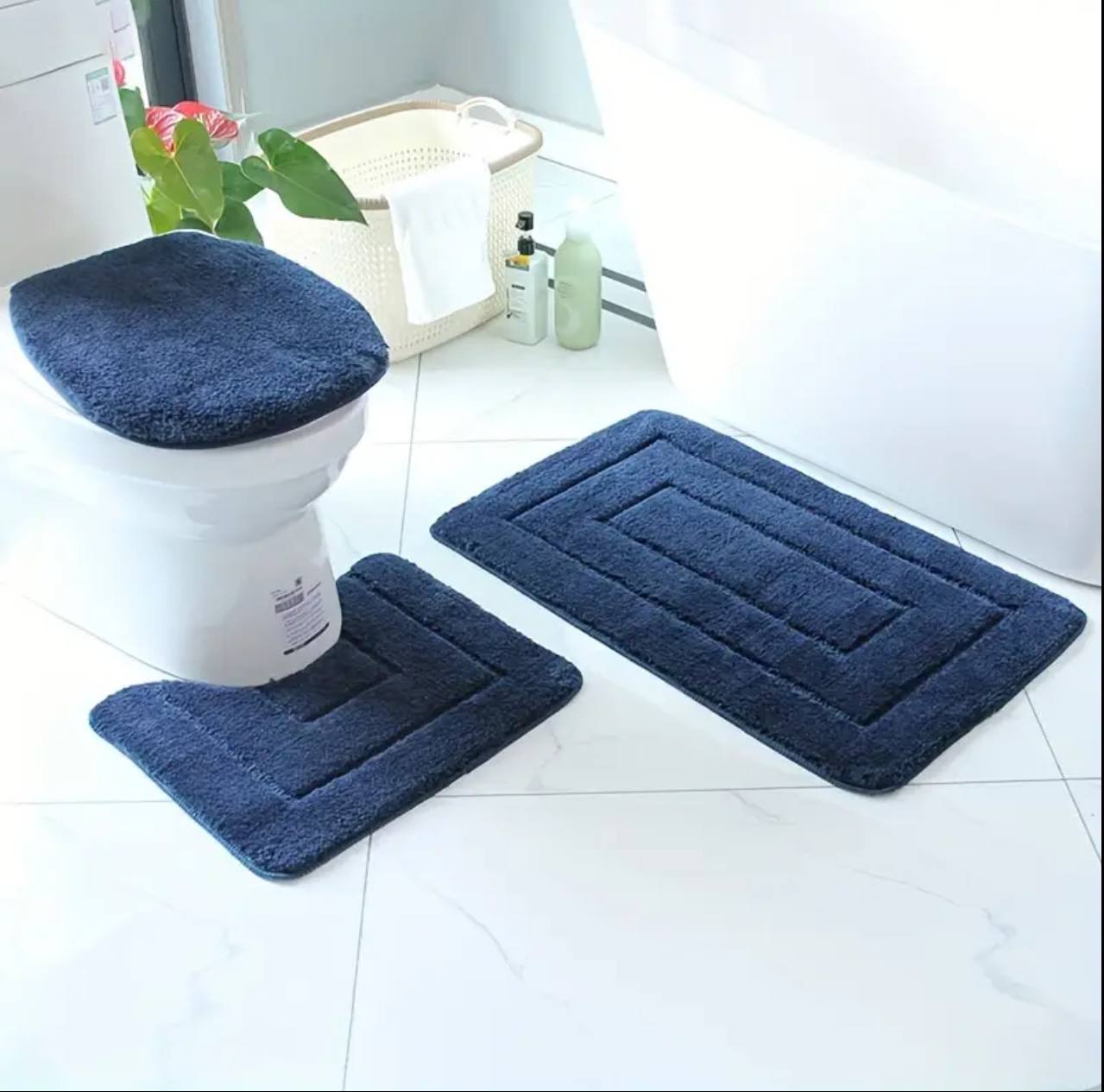A set of 3 pc antslip toilet mats