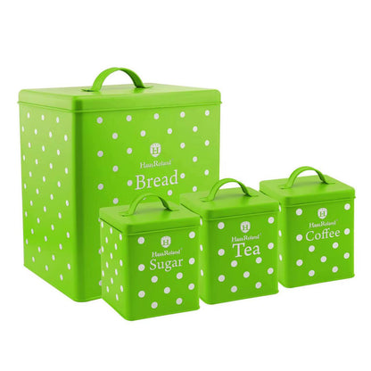 4pcs Metallic Bread Sugar  Coffee canister set