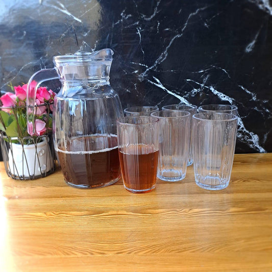 7pc drinkware set/2lt jug/6glasses