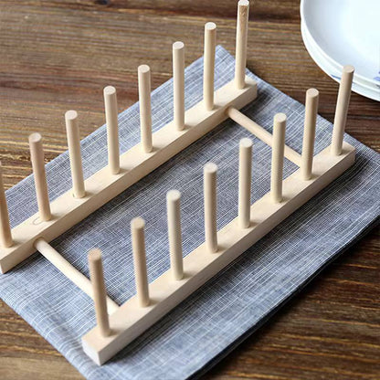 6 Slots Bamboo Plate Holder