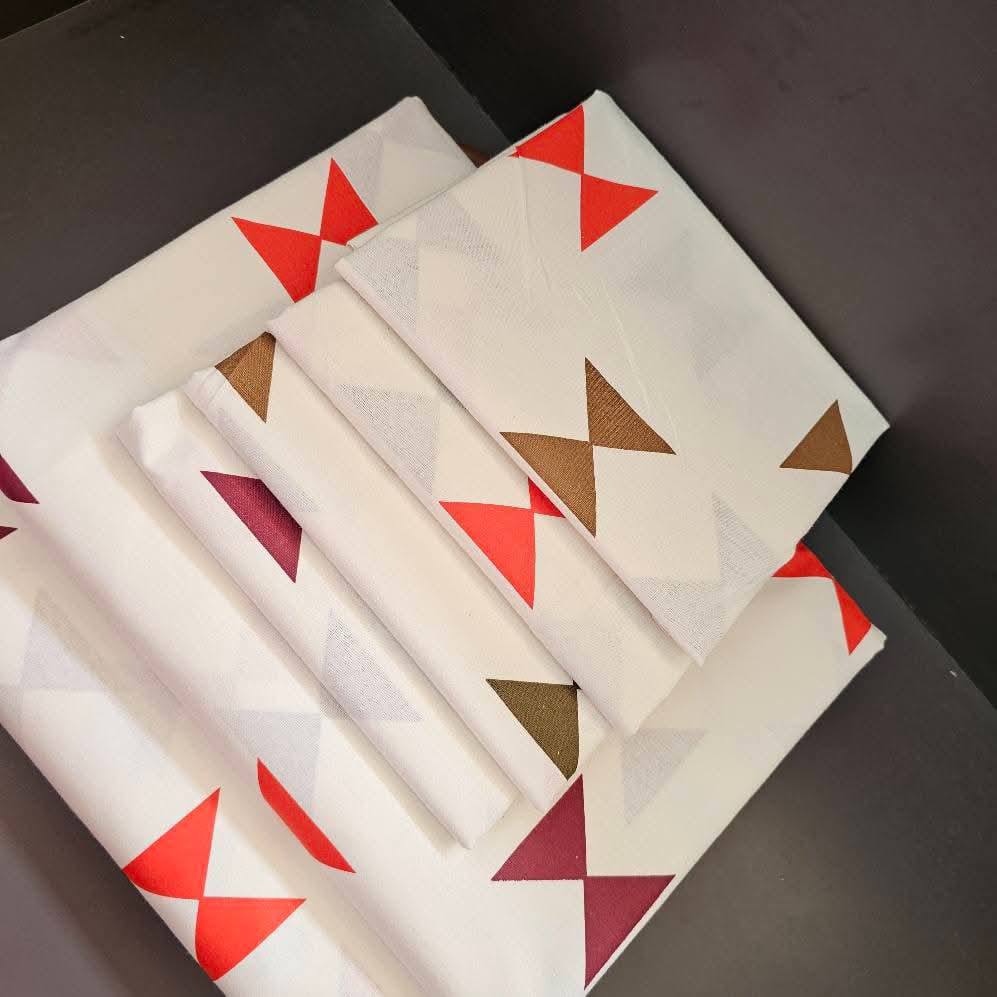 Two Flat Bedsheet Both Printed 
4 Pillowcases