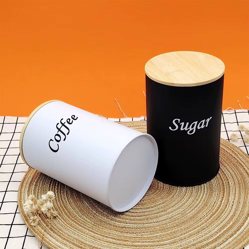 3 pcs set airtight canister with bamboo lid