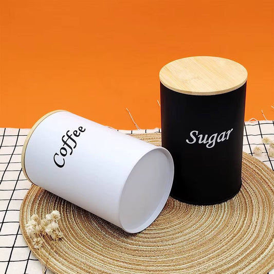 3 pcs set airtight canister with bamboo lid