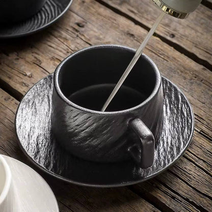 6pc set Black cup and saucer