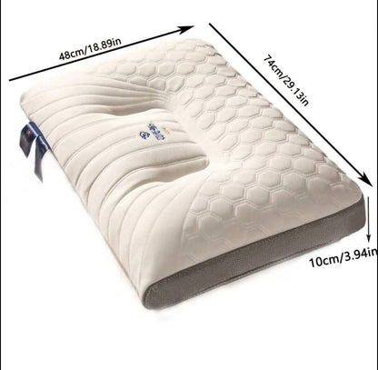 Washable 3D quilted cervical latex pillow
