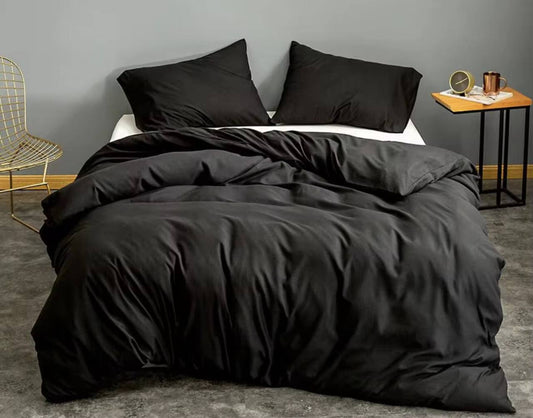 4pc Plain High Quality Duvet Cover Set (Soft Glam Edition)