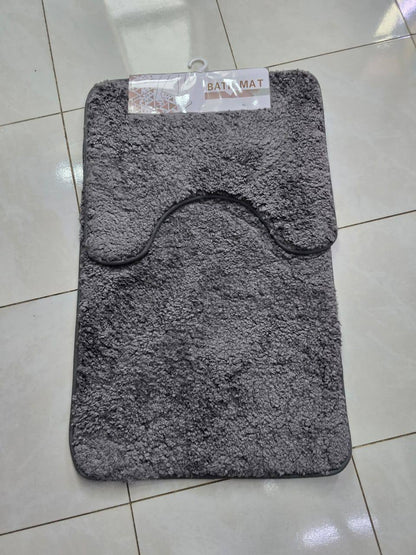 2pcs Ultra-Soft Plush Bath Mat Set