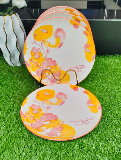 A set of 6pcs Turqoise blue dinner plates