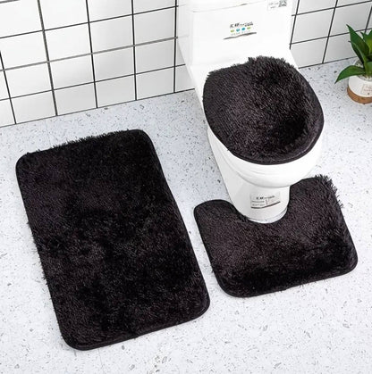 3 in 1 fluffy bathroom toilet mats(big size)
