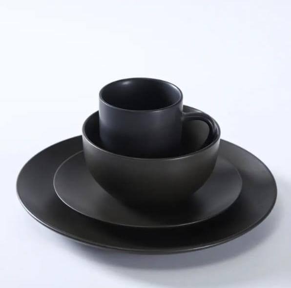 24pc black dinner set