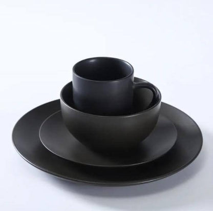 24pc black dinner set