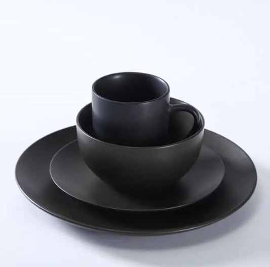 24pc black dinner set
