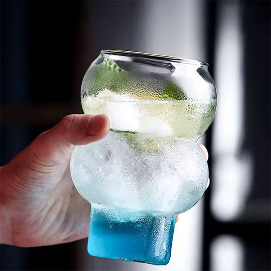 Unique Gourd shape Design glass water cup 6pc