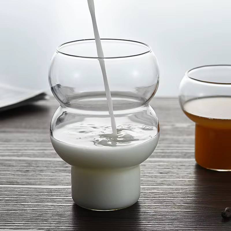 Unique Gourd shape Design glass water cup 6pc