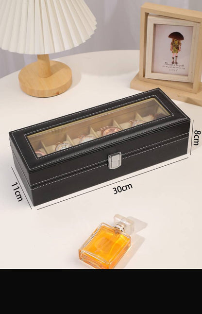 6 slots leather watch organizer