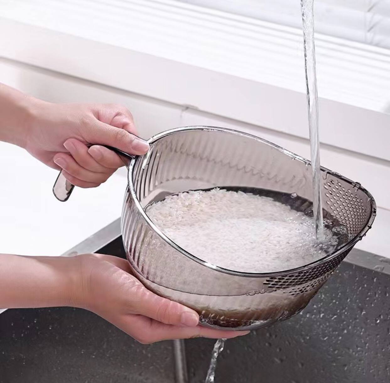 Acrylic Rice washing bowl/ Colander