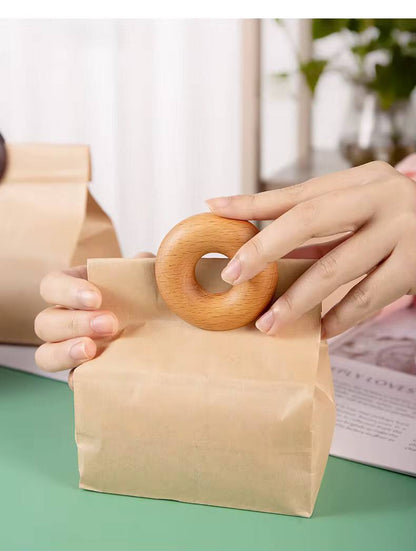 Wooden Food Sealing Clip Donut Sets