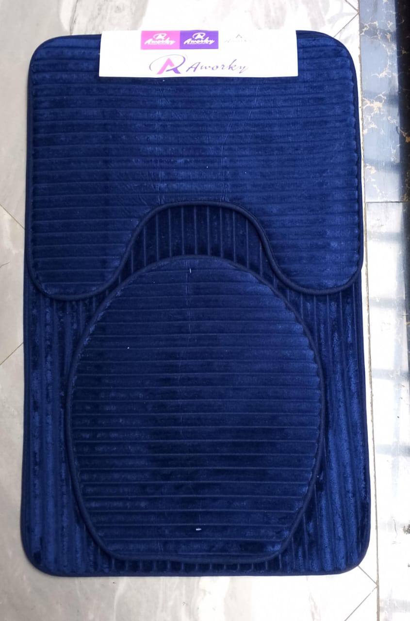 3 Piece Toilet Mat Set